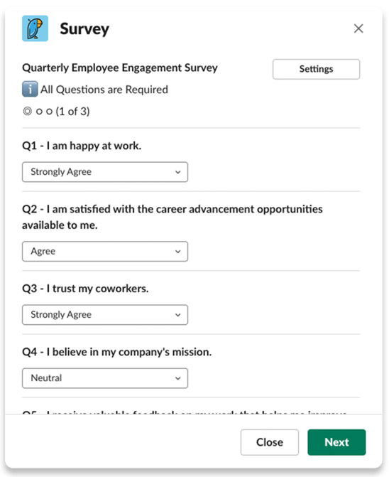 Quarterly Employee Engagement Survey