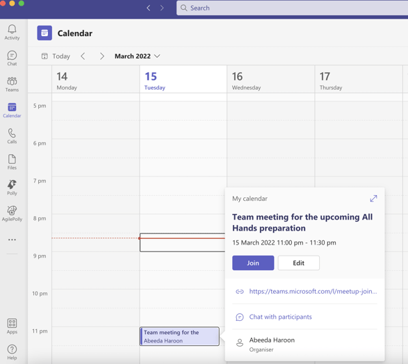 Setting up Pollys in advance for your Teams Meeting