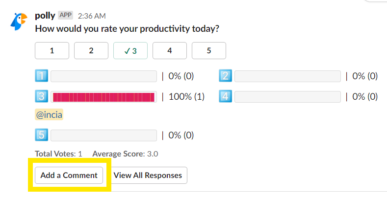 Responding to Pollys in Slack